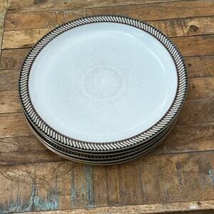 Handcrafted Denby Luxor Dinner Plates 10" Set Of 5 Made In England